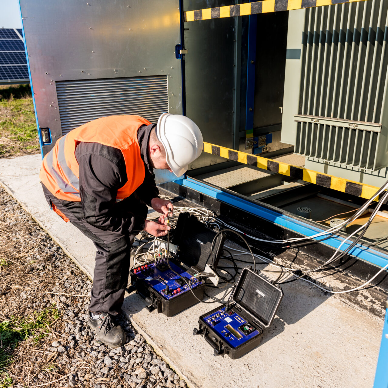 Execution of electrical measuring works on the power transformer.